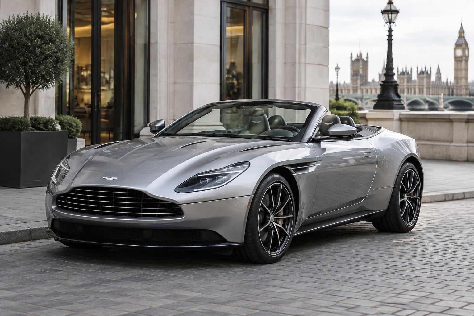 Aston Martin DB11 Volante full exterior for hire in London
